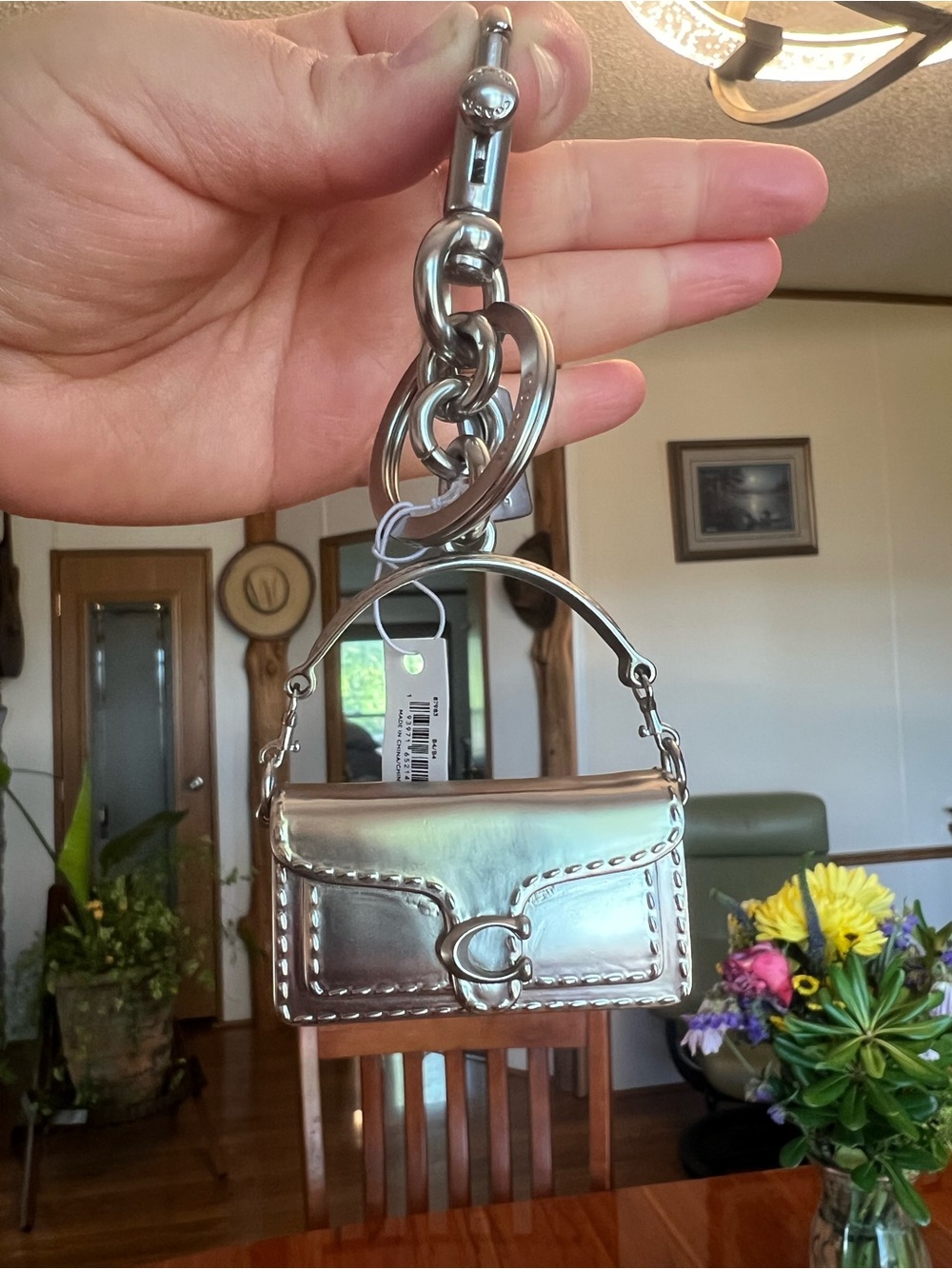 Coach Silver Tabby Bag Charm - Picture 2 of 12